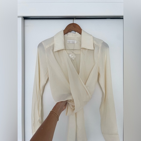 Collared Wrap Blouse - Medium - Picture 2 of 3